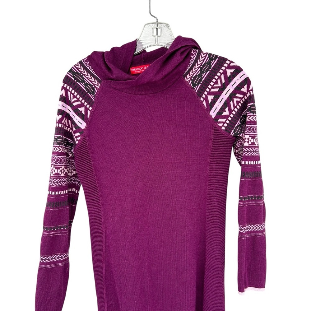 Krimson Klover Mover Maker Knit Hoodie Dress - Purple - Merino Wool - Size XS - Picture 7 of 12